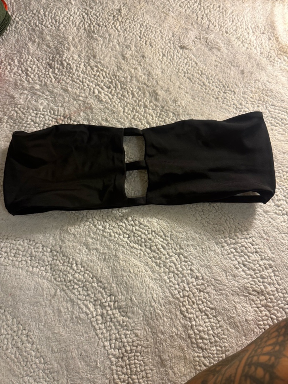 Black Strapless Bandeau Swim Top